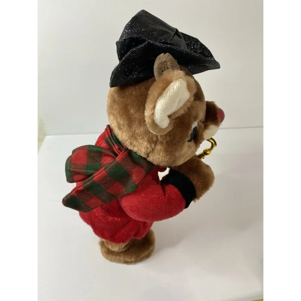 Rudolph the Reindeer Light-Up‎ Musical Plush Plays Saxophone Christmas Dan Dee
